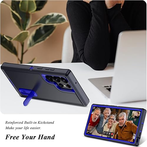Miniatura 3 de Qireoky Funda para Samsung Galaxy S23 Ultra 3 en 1 de protección extrema resistente a prueba de golpes, cubierta de puerto antipolvo,