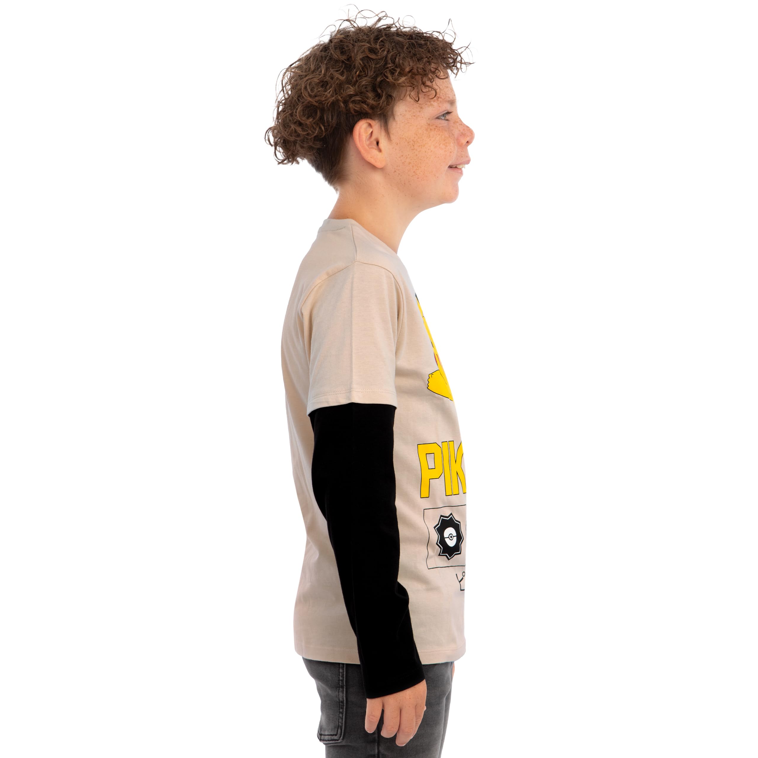 Pokémon T Shirt Garcon, T-Shirt Enfant à Manches Longues, Haut Pikachu Garçon, Vêtements Garçon en Coton