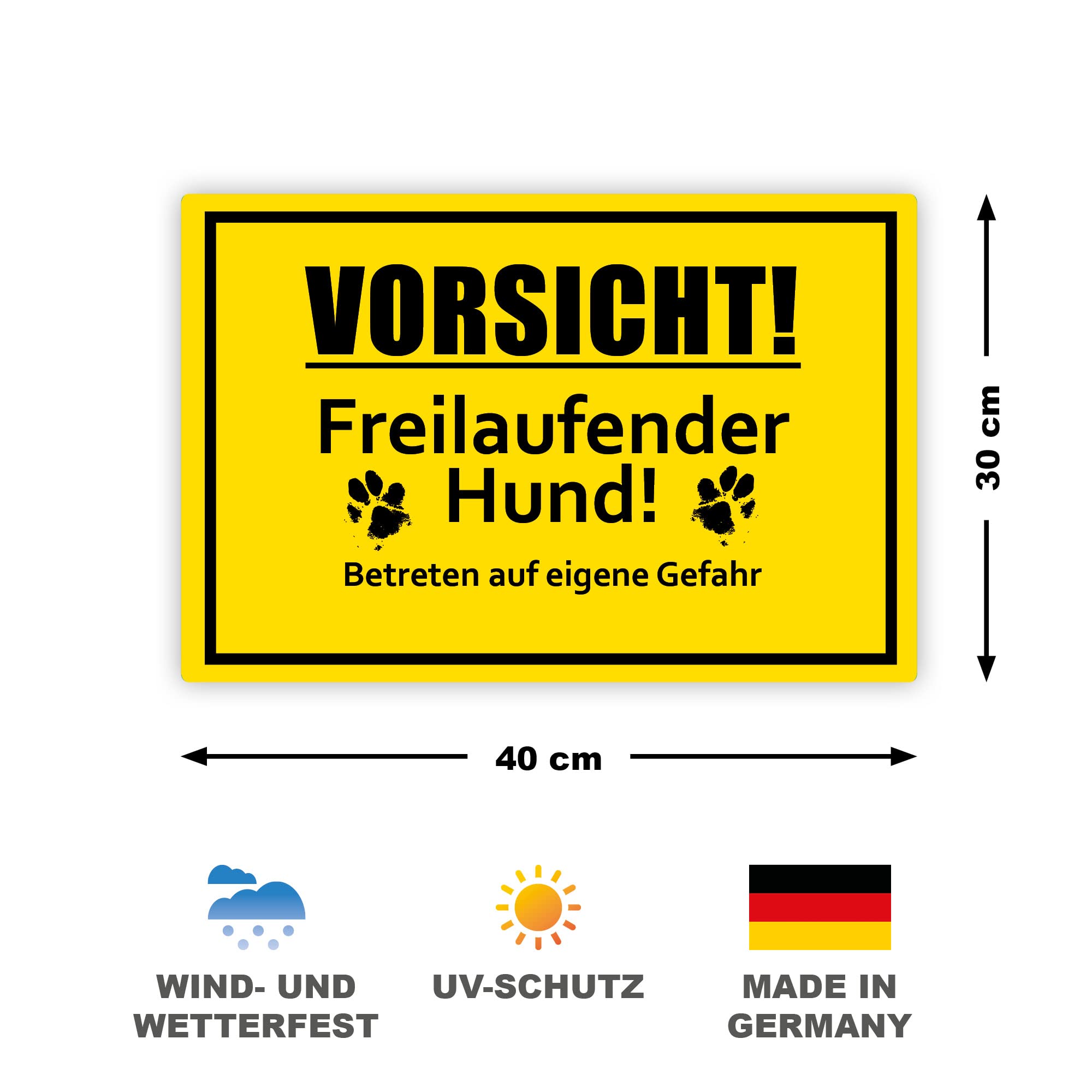 STROBO XXL Vorsicht Dog Sign 30 x 40 cm Made of Sturdy PVC Hard Foam Board 5 mm Warning before the Dog Sign with UV Protection Pack of 2 - Image 3