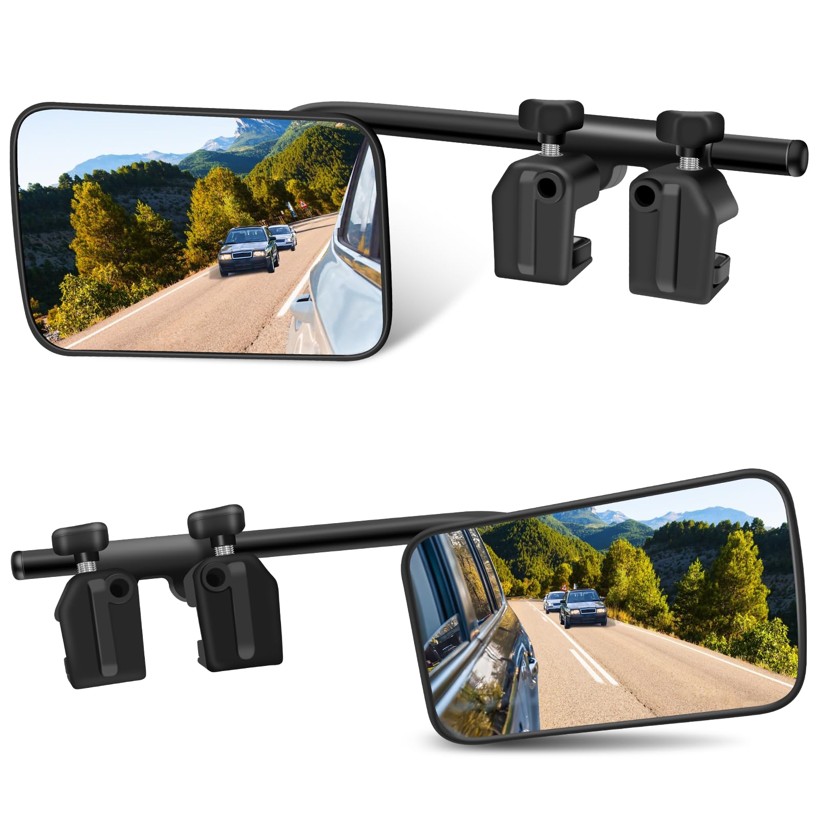 semai Lot de 2 rétroviseurs universels pour caravane - Réglable à 360 ° - Pour camping-cars et types de véhicules courants