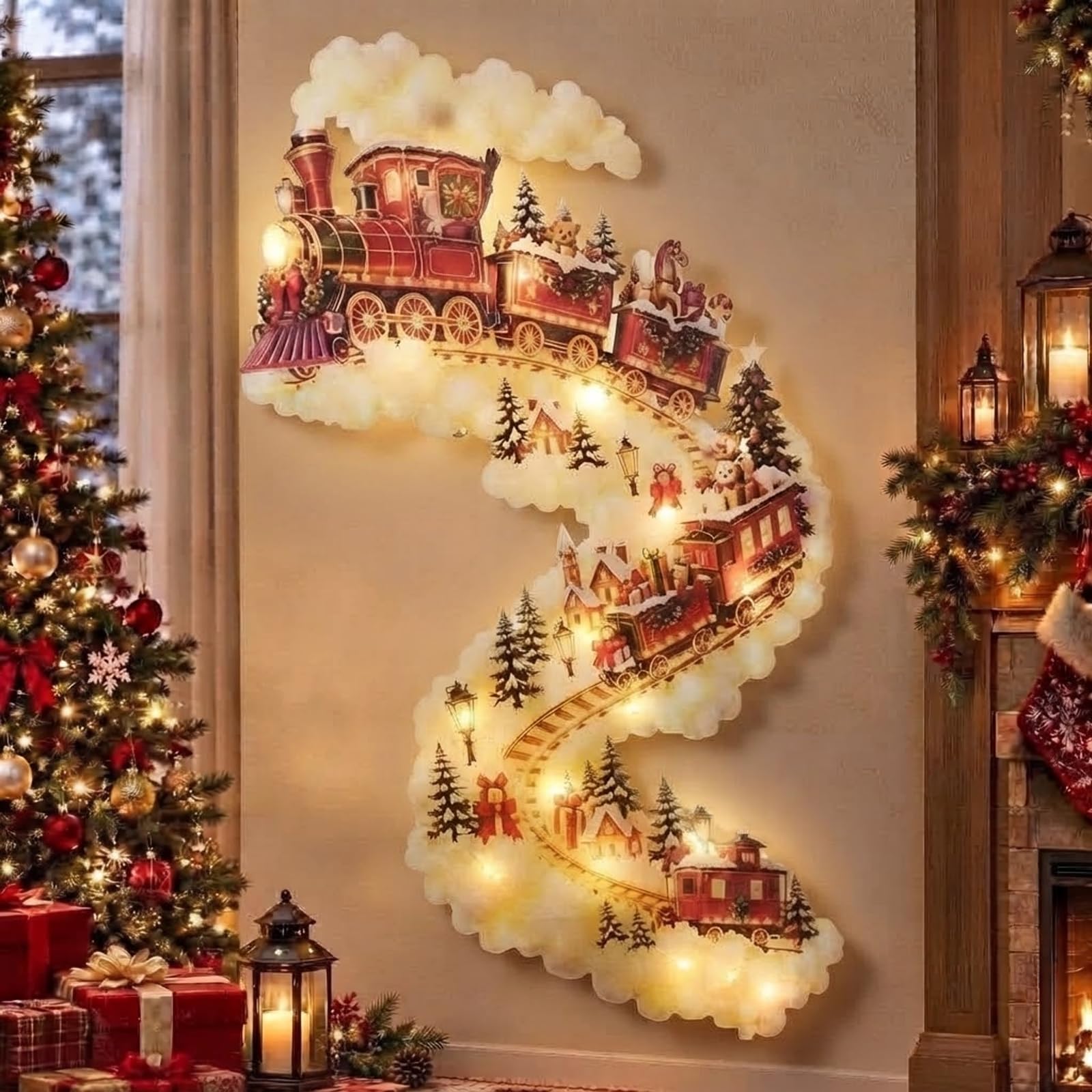 2D Christmas Magic Trail Wall Light - LED Cascading Wall Decor，A