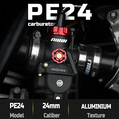Miniatura 2 de NIBBI Carburador PE24,0.945 in para motor de motocicleta de 150 cc con chorros de carbohidratos  para Dirt Pit Bike Mini Bike Motocross GY6
