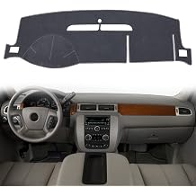 HanLanKa Dashboard Cover Dash Mat Fit for 2007-2014 Chevy Chevrolet Tahoe Suburban,2007-13 Chevy Avalanche Silverado 1500 2500 3500 LTZ /2007-13 GMC Sierra SLT Denali,2007-14 GMC Yukon XL Gray