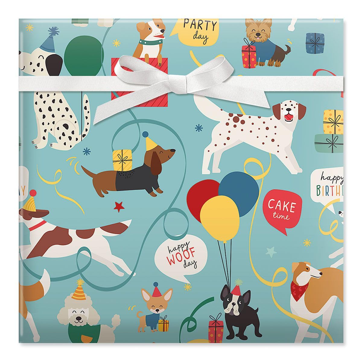 Current Birthday Wrapping Paper Roll - Birthday Dogs Gift Wrap - Jumbo Rolls, 23 Inches x 32 Feet (61 Square Feet Total), Peek-Proof Heavyweight Party