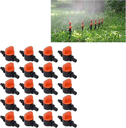 Miniatura 6 de Conectores de manguera de válvula de interruptor de riego por goteo, válvula de cierre de válvula de púas, extremo de dos tamaños, válvula de goteo