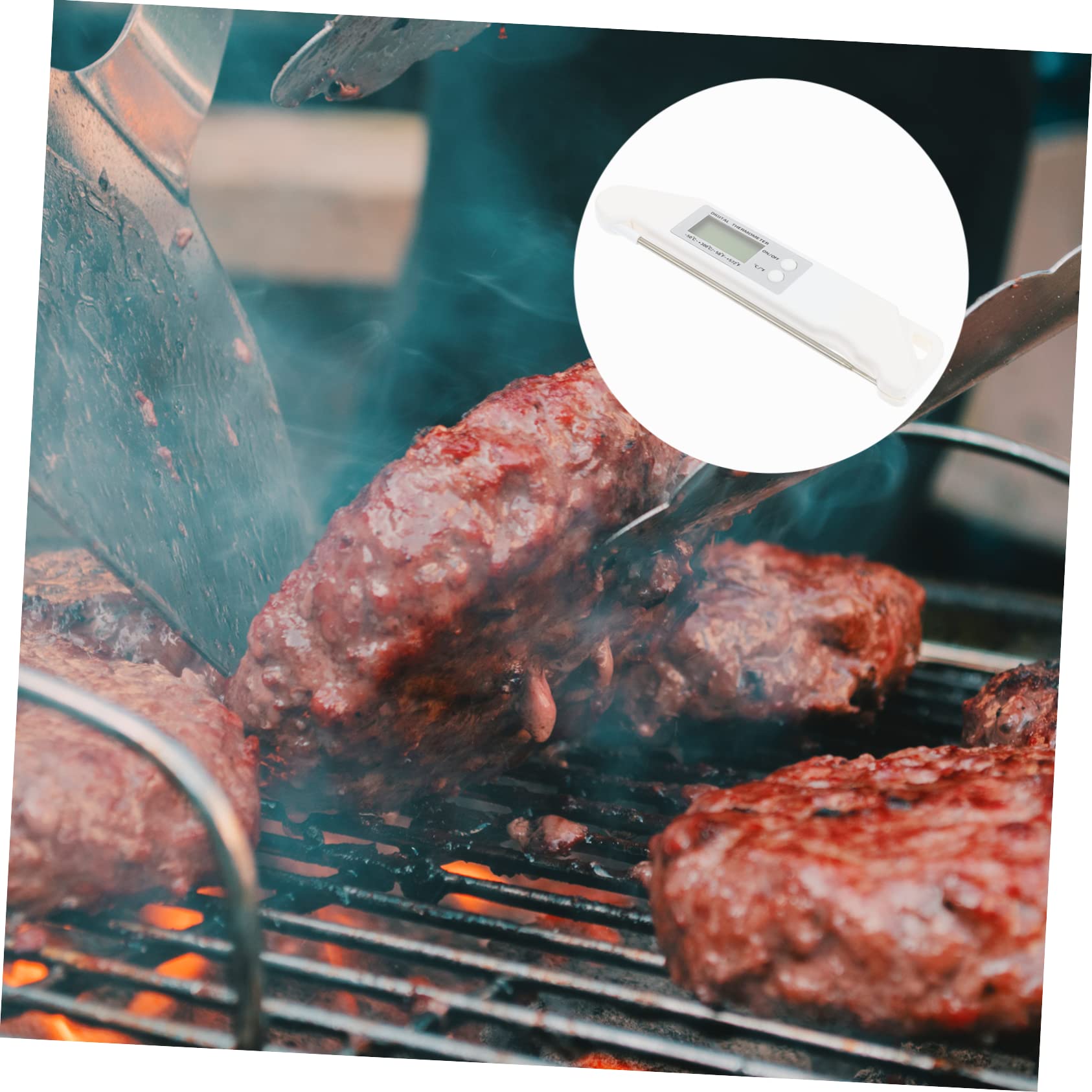 Zerodeko 3 Piezas Termómetro Digital de Cocina para Carne Termómetro de Precisión con Pantalla LCD para Cocinas Restaurantes y Barbacoa