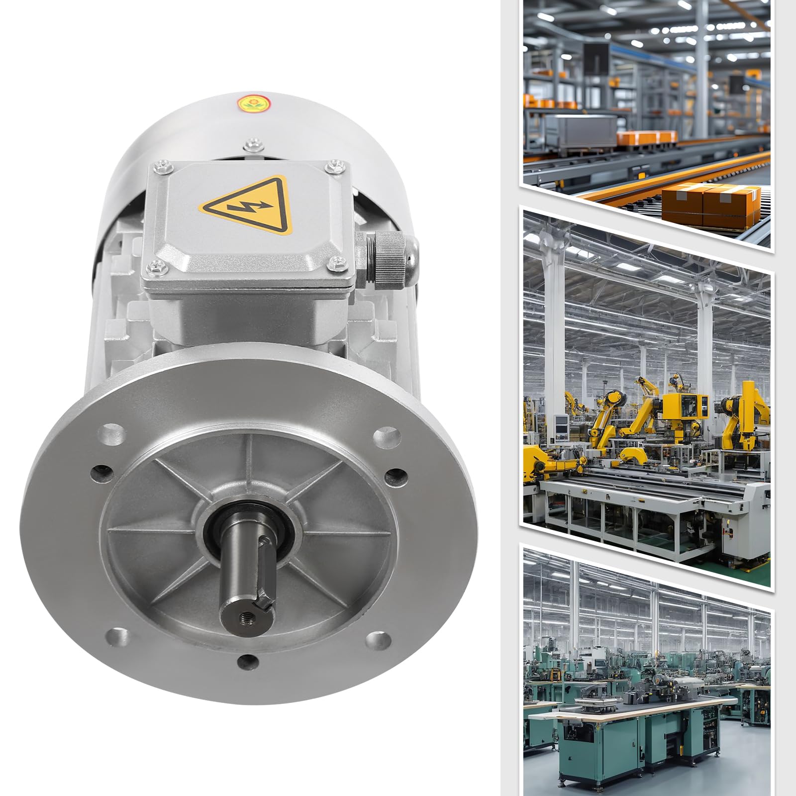 Motor asíncrono trifásico, 230/400 V, motor de alta velocidad, 1500 W, motor eléctrico S1, motor de bajo consumo 2850 RPM para maquinaria, industria, minería, máquinas herramientas
