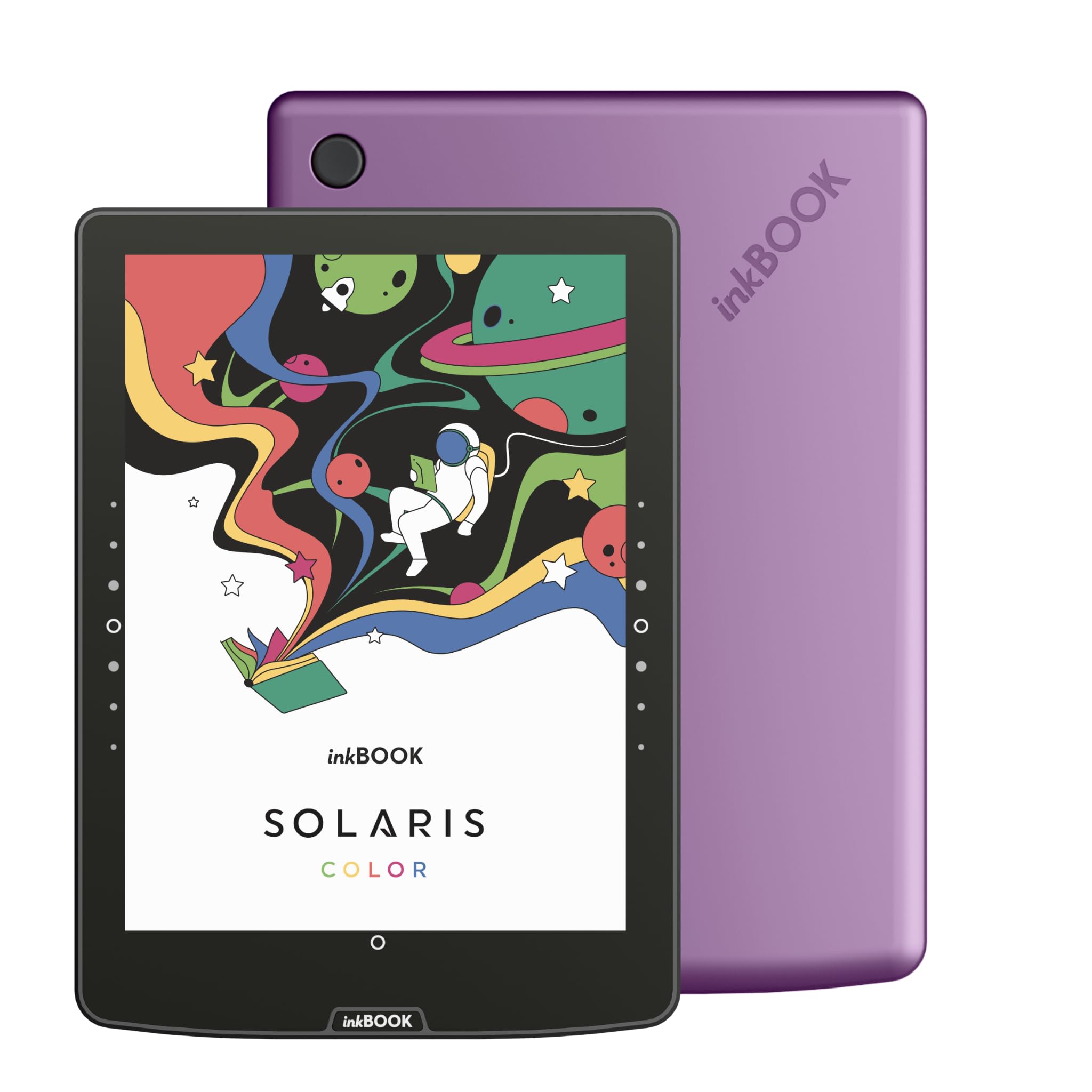 inkBOOK Solaris Color Violet | 6” czytnik ebooków | podświetlany ekran | aplikacje Kindle, Legimi, Empik Go Wattpad | audiobooki i TTS | bez reklam | polskie menu