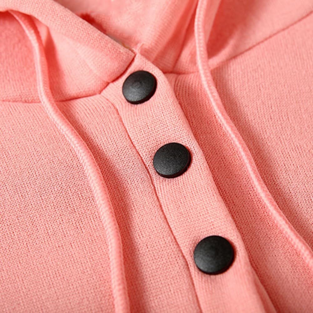 Sudadera con Capucha para mujer, Algodón para suave, Talla M(Pink XL)