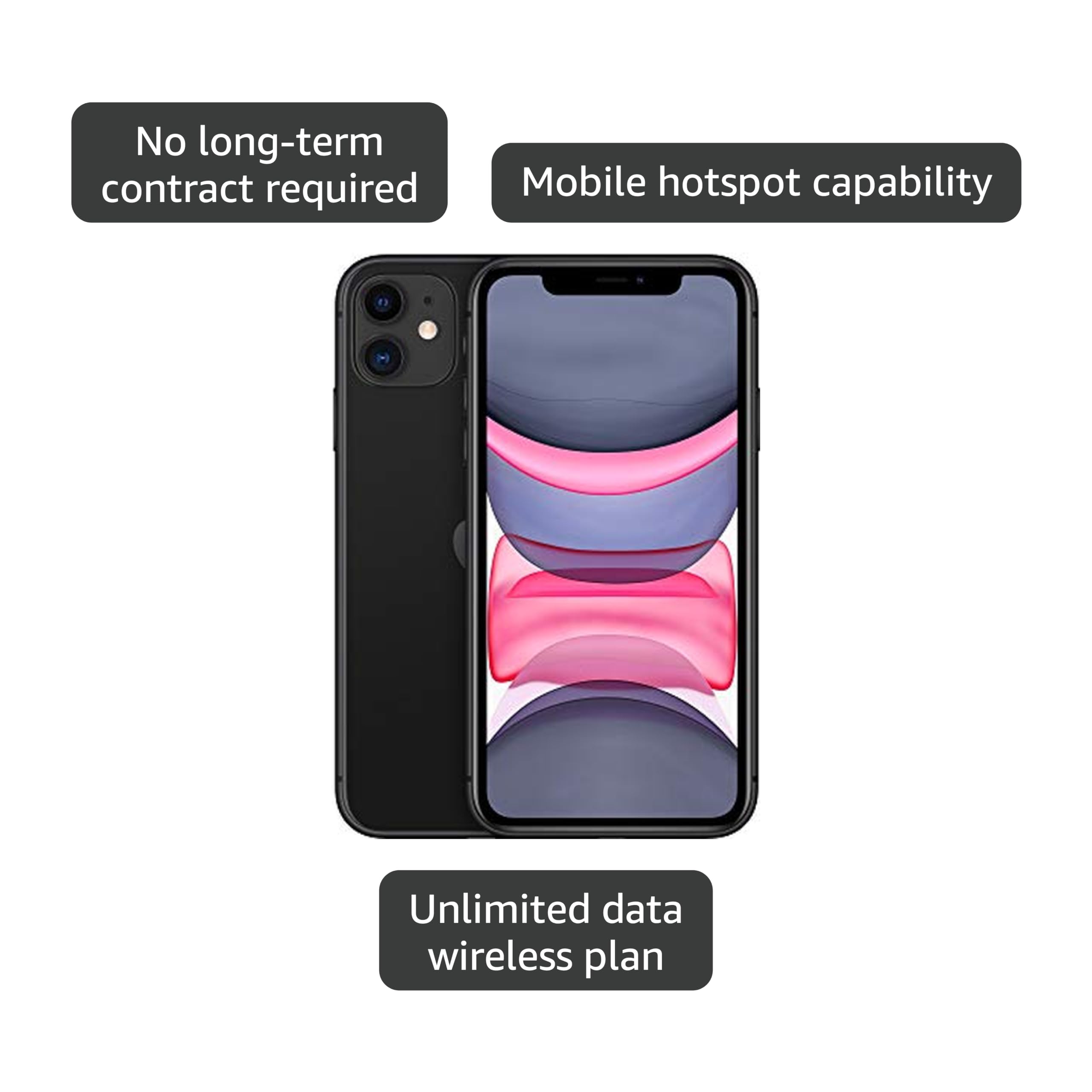 Amazon.com: Apple iPhone 11 [256GB, Black] + Carrier Subscription