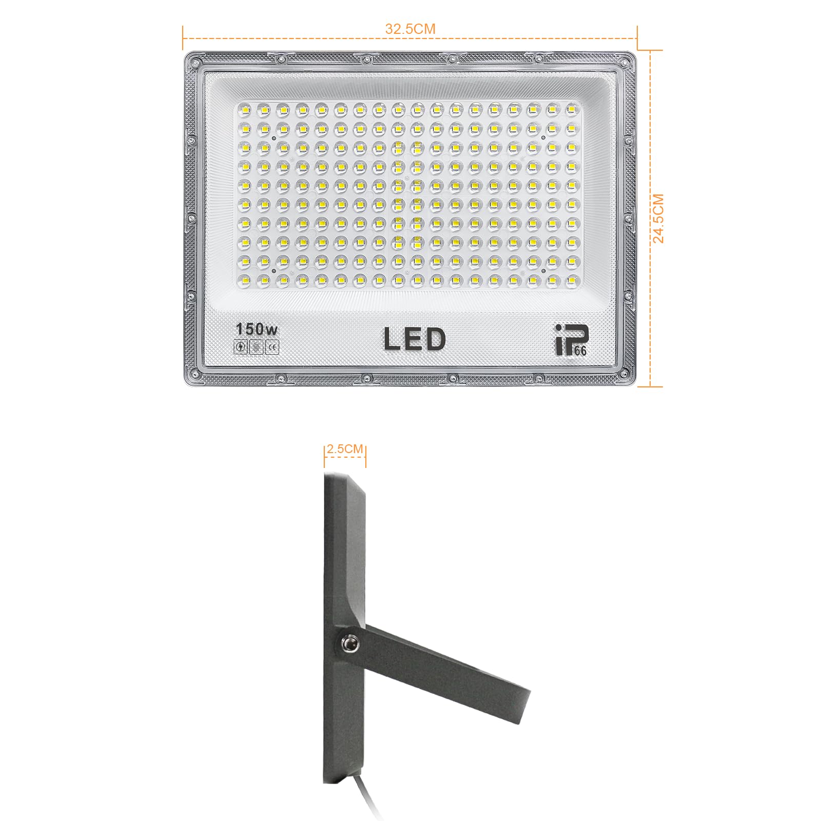 Projetor LED Spot 150W 110Lm/W 90º 220-240VAC IP65 CCT  Tom De Luz Regulavel 4000 5000 6500 K 98449239