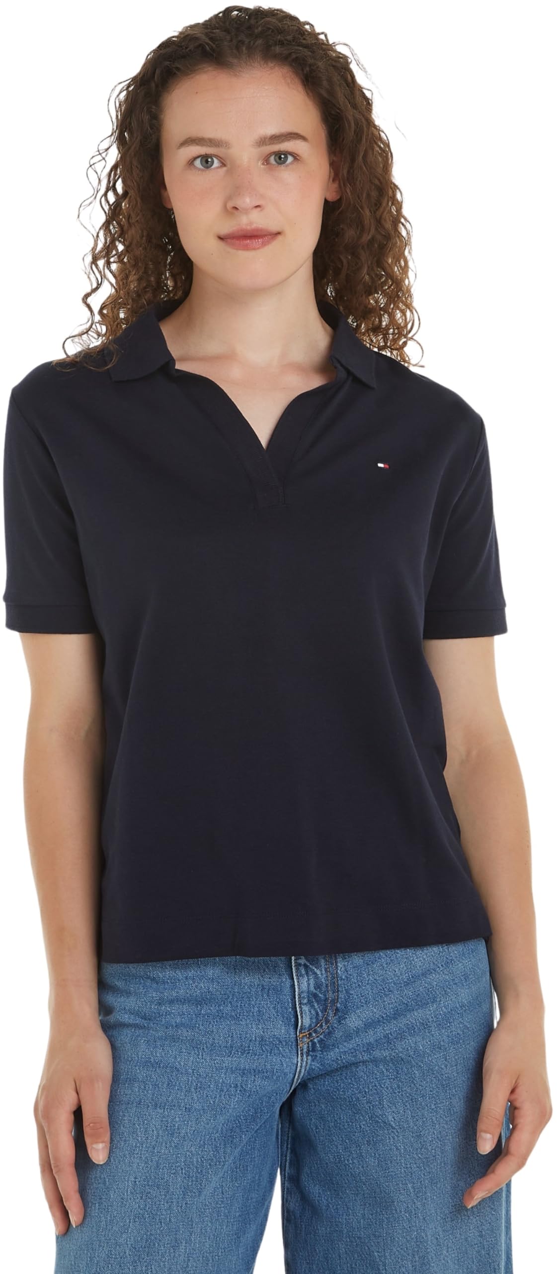 Tommy Hilfiger Damen Poloshirt Kurzarm Slim Fit