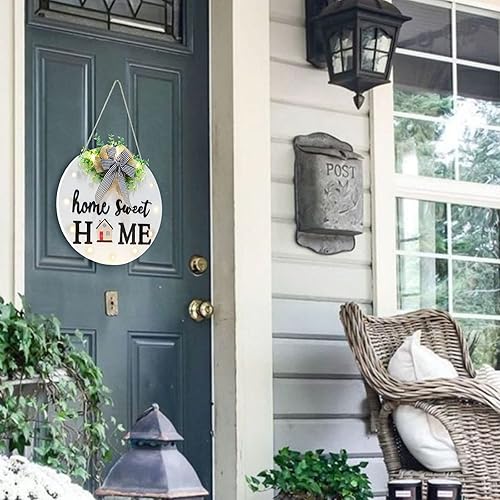 Miniatura 5 de Letrero de bienvenida intercambiable para puerta delantera con 14 iconos intercambiables decoración de porche delantero de granja letrero de pared