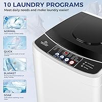 Vista 4 de Nictemaw Portable Washing Machine 15.6Lbs Capacity Portable Washer with Drain Pump 2.1Cu.ft Full-Automatic Compact Washer with 10 Programs 8 Water