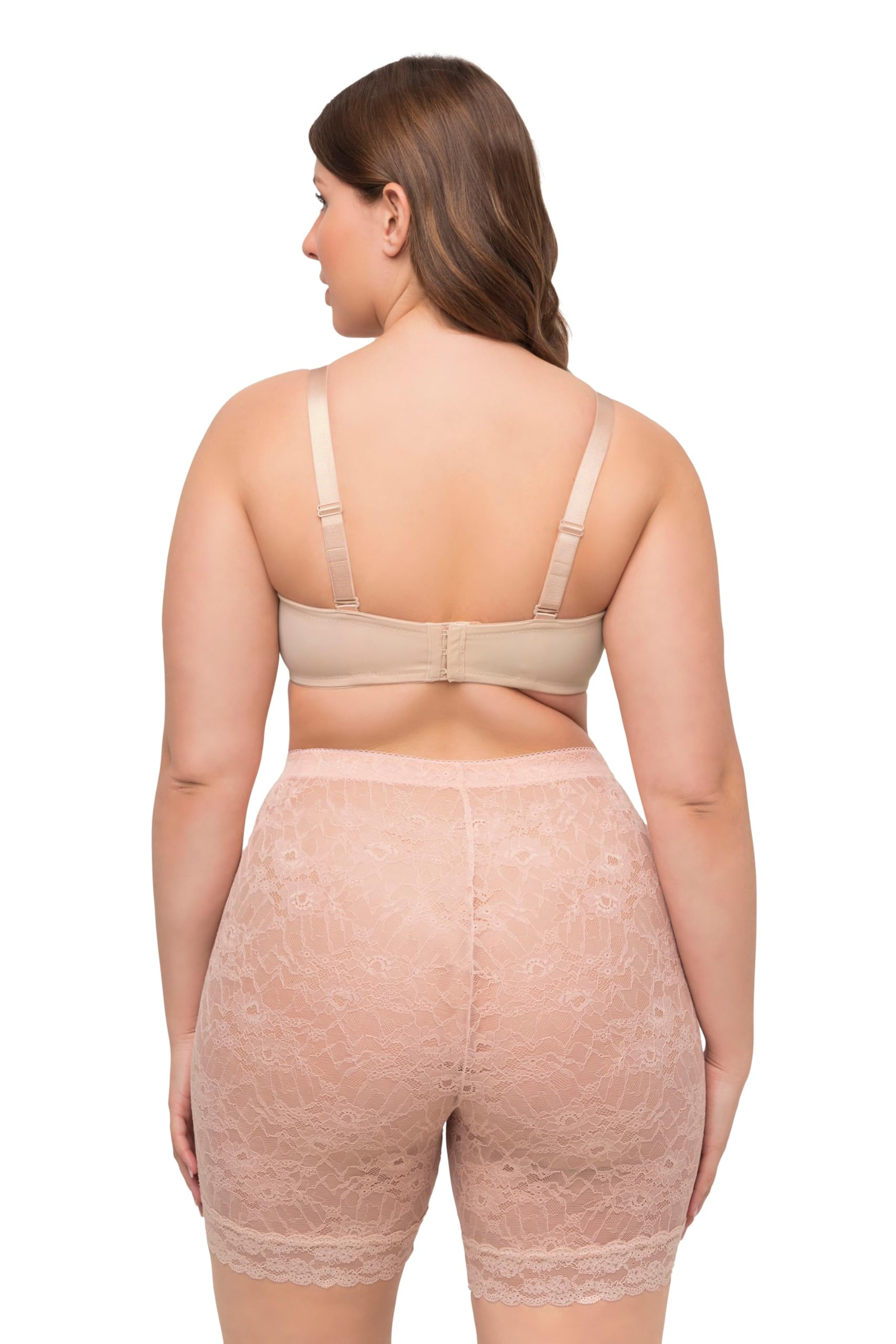 Ulla Popken Reggiseno Multiway da Donna, Coppe morbide, Spalline Rimovibili, Coppa C - E Multiway, Champagne, B
