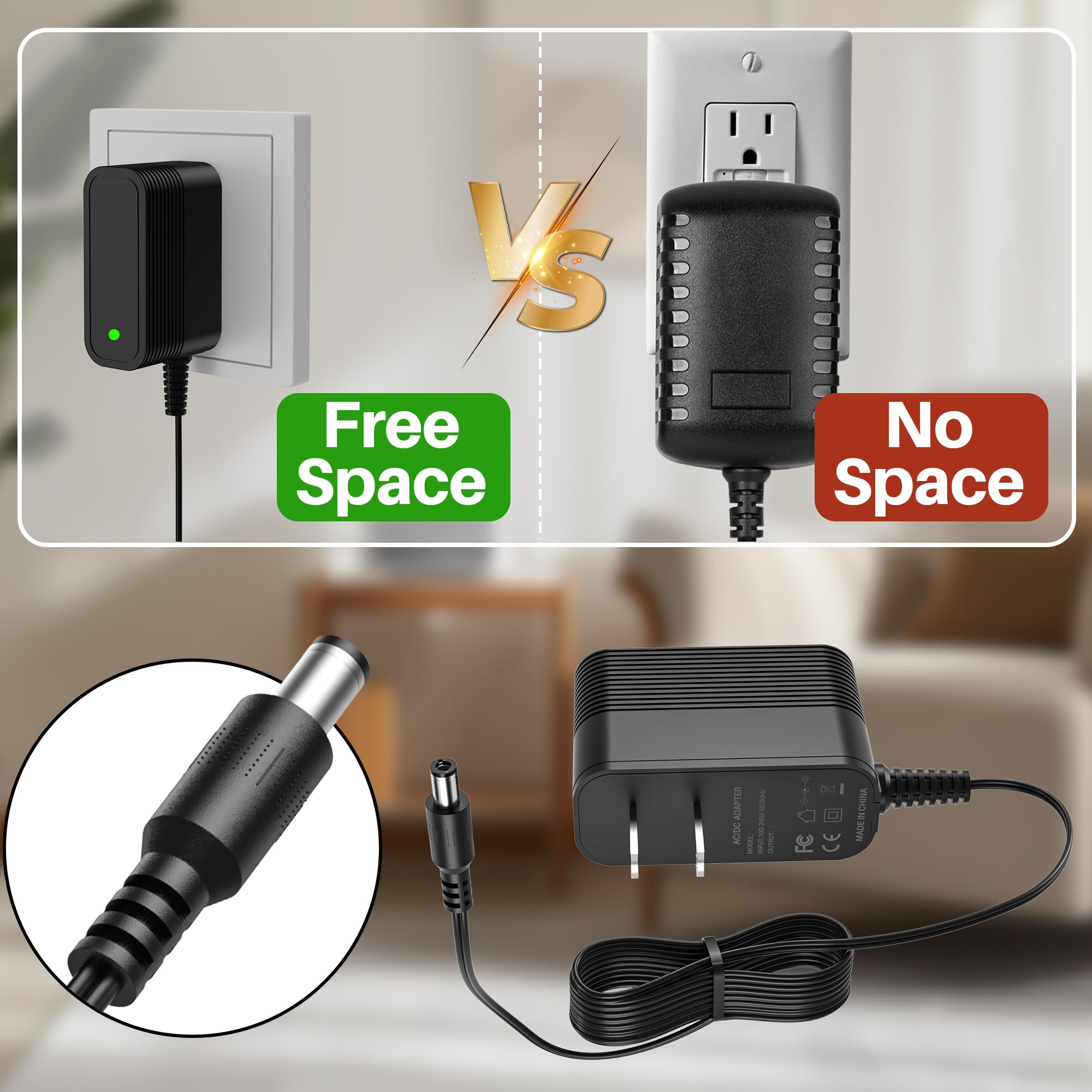 Cable de alimentación de 15 V CC compatible con Viking Jump Starter 62749 64412 56797 56798 batería de 15 V arrancador de coche para Harbor Freight 450 pico Amp portátil de iones de litio de 12