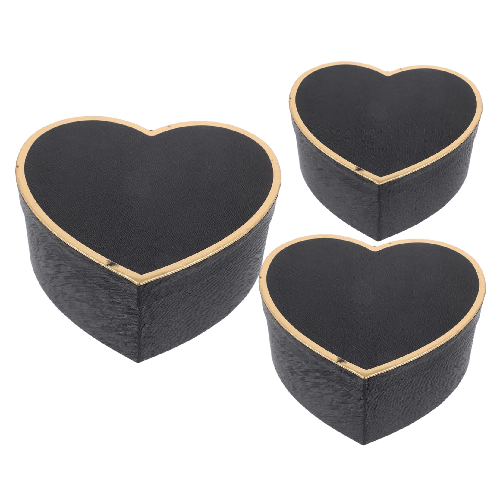 FOMIYES 3 Sätze Herzförmige Geschenkboxen Aus Elegante Verpackungsbox Für Hochzeiten Valentinstag Besondere Anlässe Dekorative Schachteln Für Kleine Schwarze Kartonboxen Mit 3 Stücke * 3