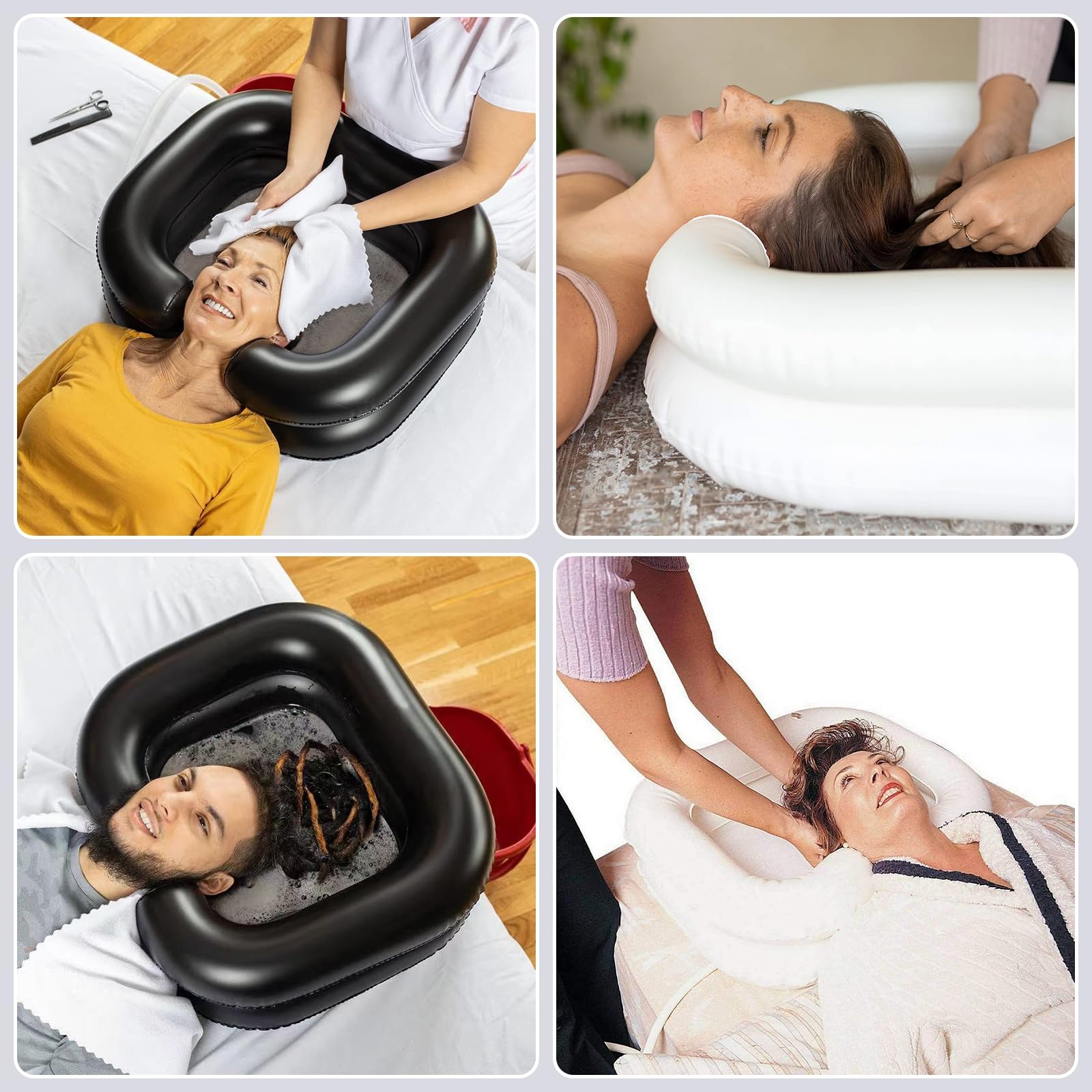 Lavandino per capelli per costretti a letto, lavabi gonfiabili, shampoo portatile, lavaggio dei capelli a letto Per donne incinte, anziani, feriti, pazienti postoperatori