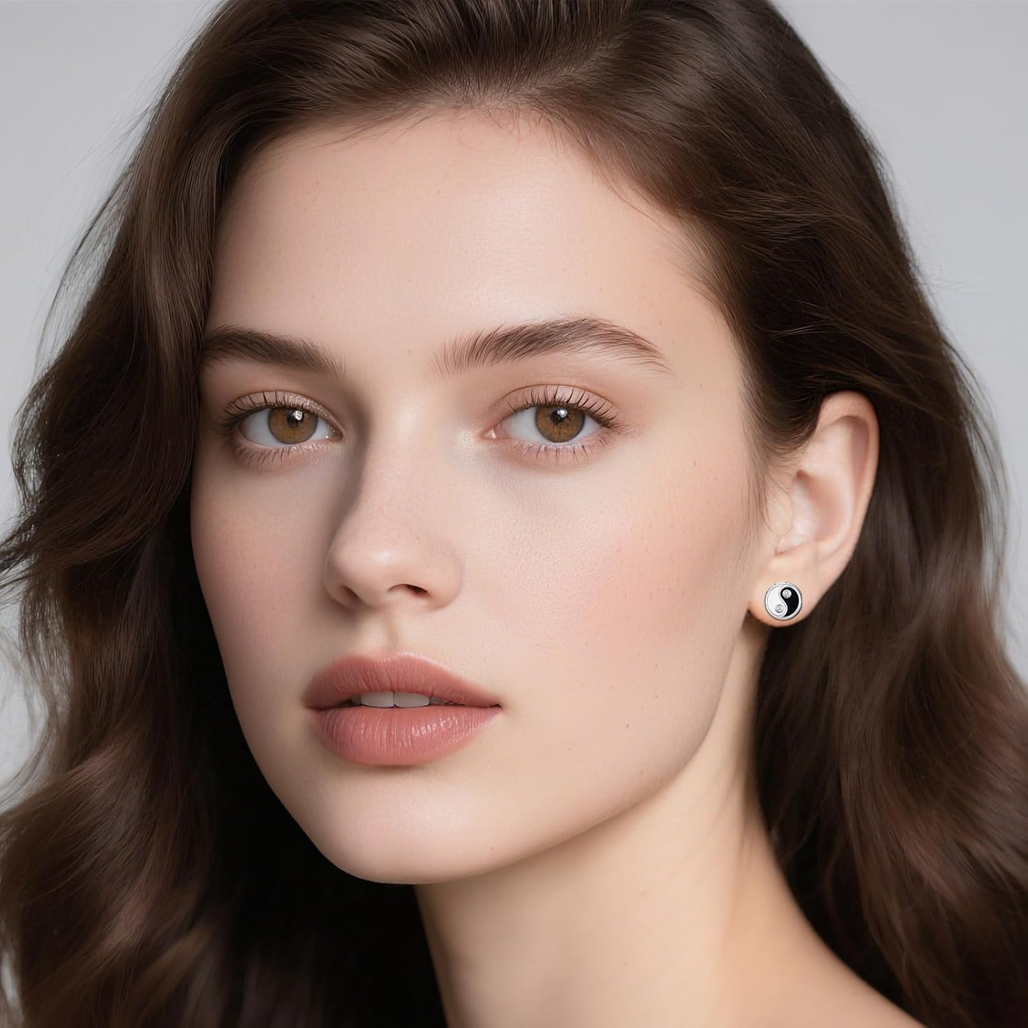 Stud Earrings 925 Sterling Silver Ankh/Yin/Eye of Horus Yang Earrings Religious Jewelry Gifts for Men Women