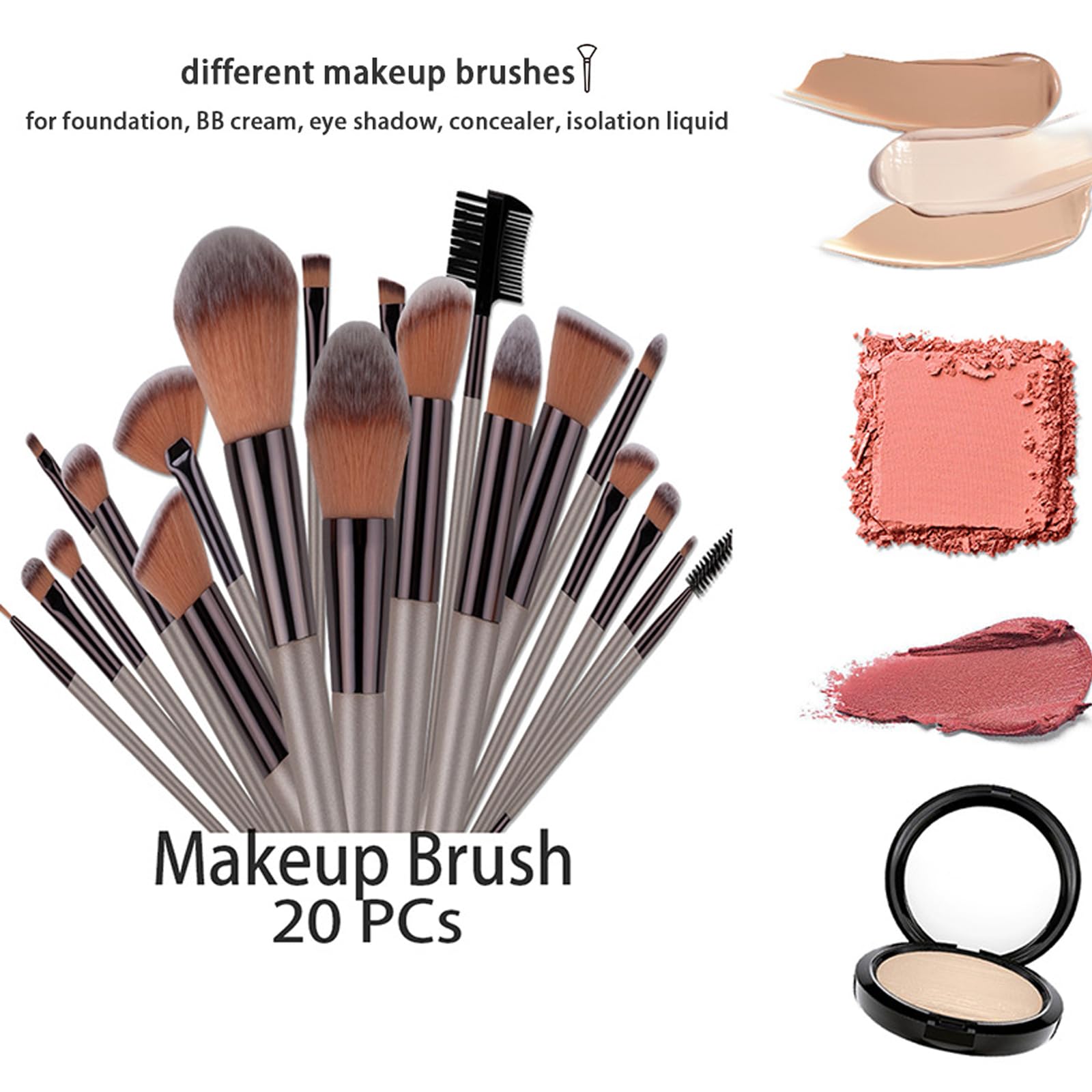 LHLXZQ Makeup Brush Set, Travel Beauty Tool Set including Makeup Sponge, Powder Puff, Brush Cleaner - Image 4