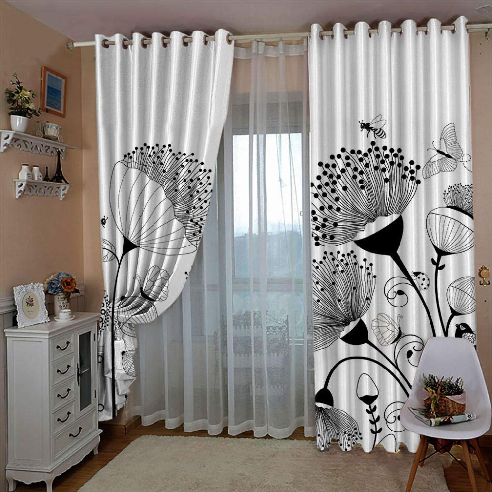 Joydeco Tende Opache con Occhielli, Set da 2 Oscuranti Termiche Anticalore per Camera da Letto Soggiorno - Bianco 2 x L132 x A210