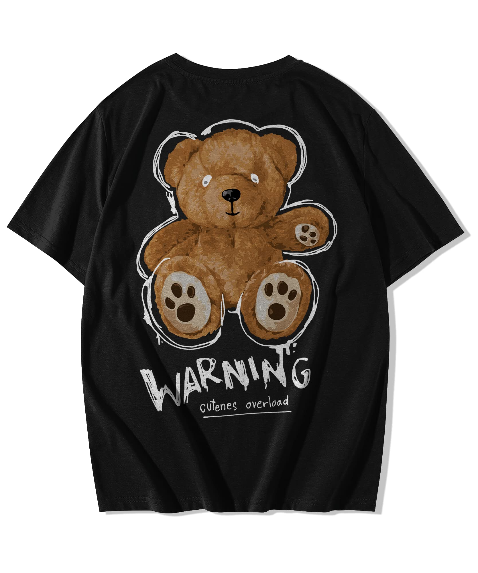 Alfaq - From Imagination To RealityAlfaq Oversized Tshirt Warning Cutenes Tshirt | Black Oversized Tshirt | Streetwear Oversized Tshirt | DropShoulder T-Shirt for Men and Women | Back Printed Tshirt