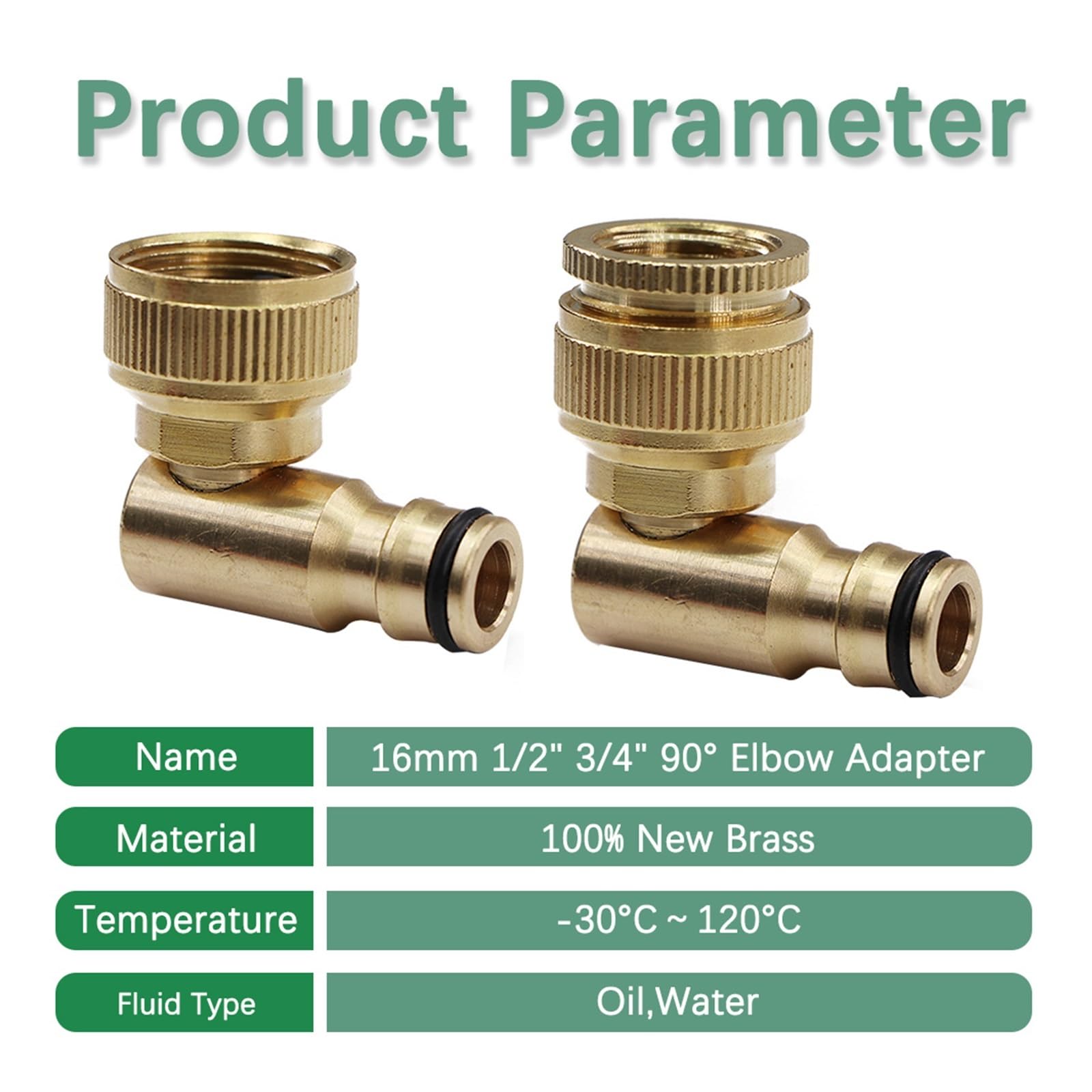 Generico 1 pz. 16 mm 1/2 "3/4" Raccordo rapido Piegato for irrigazione da Giardino Adattatore in Ottone e Rame Giunto di accoppiamento Durevole(1I2 to 3I4 Inch-1pcs)