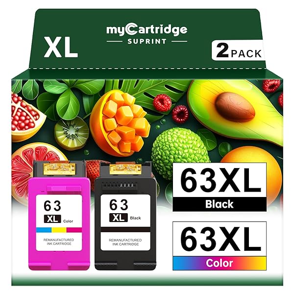 myCartridge SUPRINT 63XL Ink Cartridges Black and Color Combo Pack Replacement for HP Ink 63 63XL for OfficeJet 5255 4650 3830 5258 4652 Envy 4520 4512 Printer 63 Ink