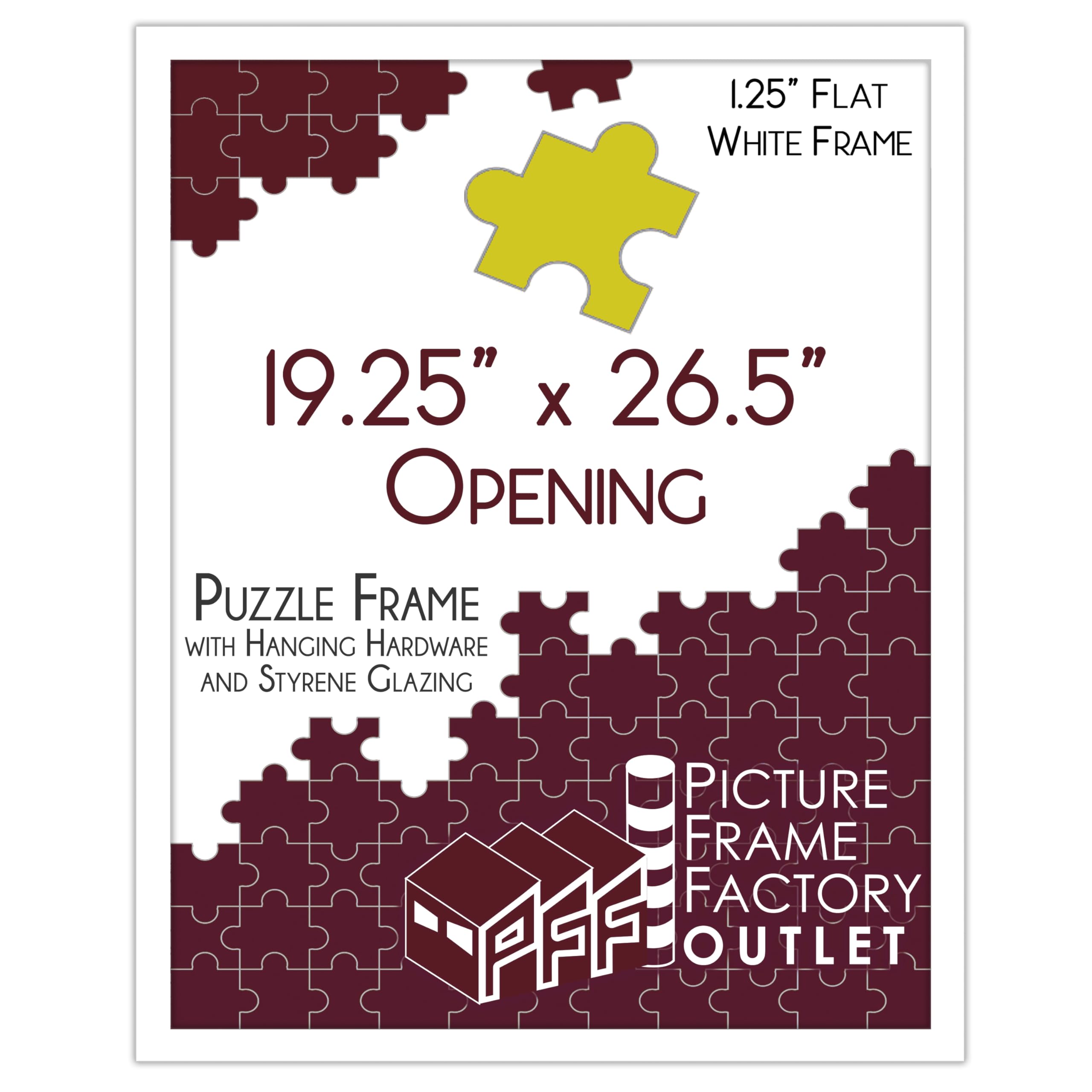 Amazon.com: PFFO 19.25x26.5 White Puzzle Frame for 1000 Piece