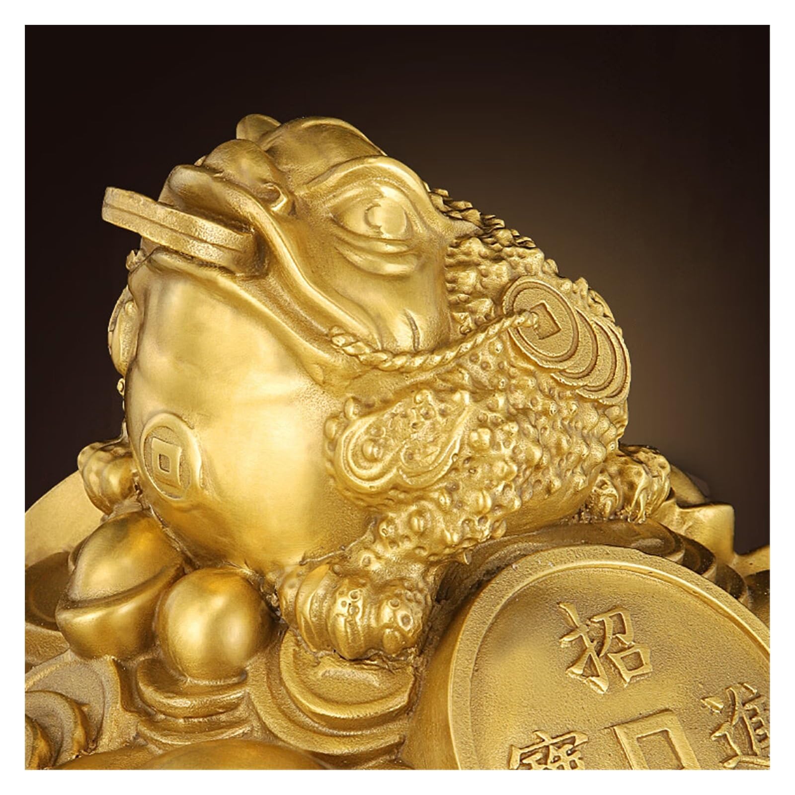 Statuen Ornament Feng Shui Geld-Glücksfrosch, chinesischer Glücksbringer for Wohlstand, Heimdekoration, Münzgeld, Glücksfrosch, chinesischer Glücksbringer for Wohlstand Feng Shui-Dekoration ( Size : S