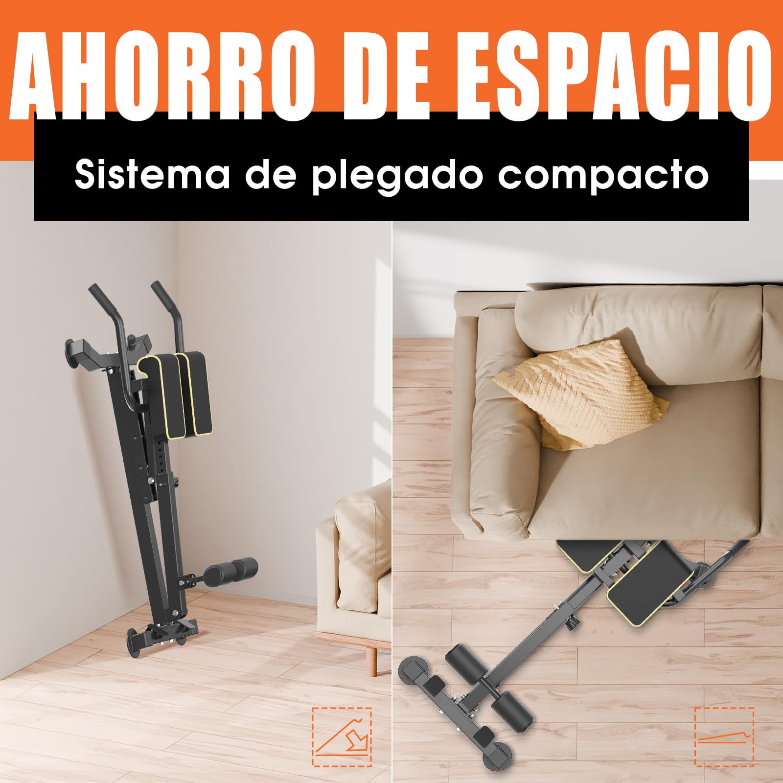 DH FitLife 5 en 1 Silla Romana Plegable, Banco de hiperextensión y de musculación, Altura y respaldo regulables, Soporta 150kg, Multifunción para entrenamiento de abdominales y espalda en casa
