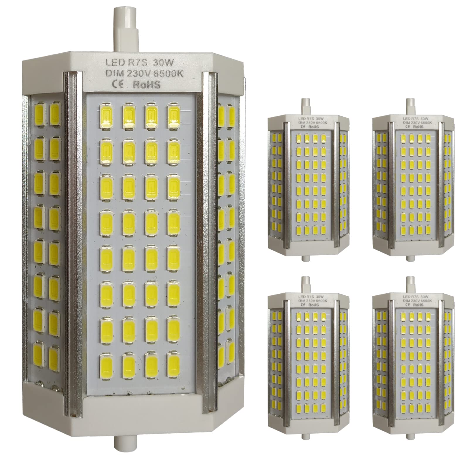 LED ATOMANT 5x Bombilla LED R7S 118mm 30W Regulable Color Luz Neutra 3000lm
