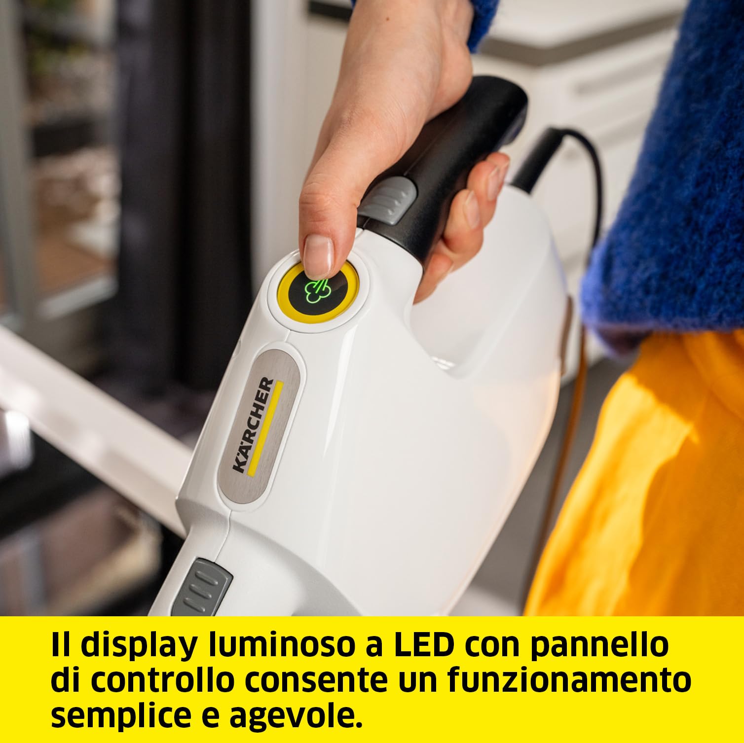 KÄRCHER Pulitore a Vapore SC 1 Multi & Up, Tempo di riscaldamento: 30s, Potenza di riscaldamento: 1.300 W, rimuove fino al 99,99% di germi e batteri, Potenza superficiale: 30 m², Serbatoio: 200 ml