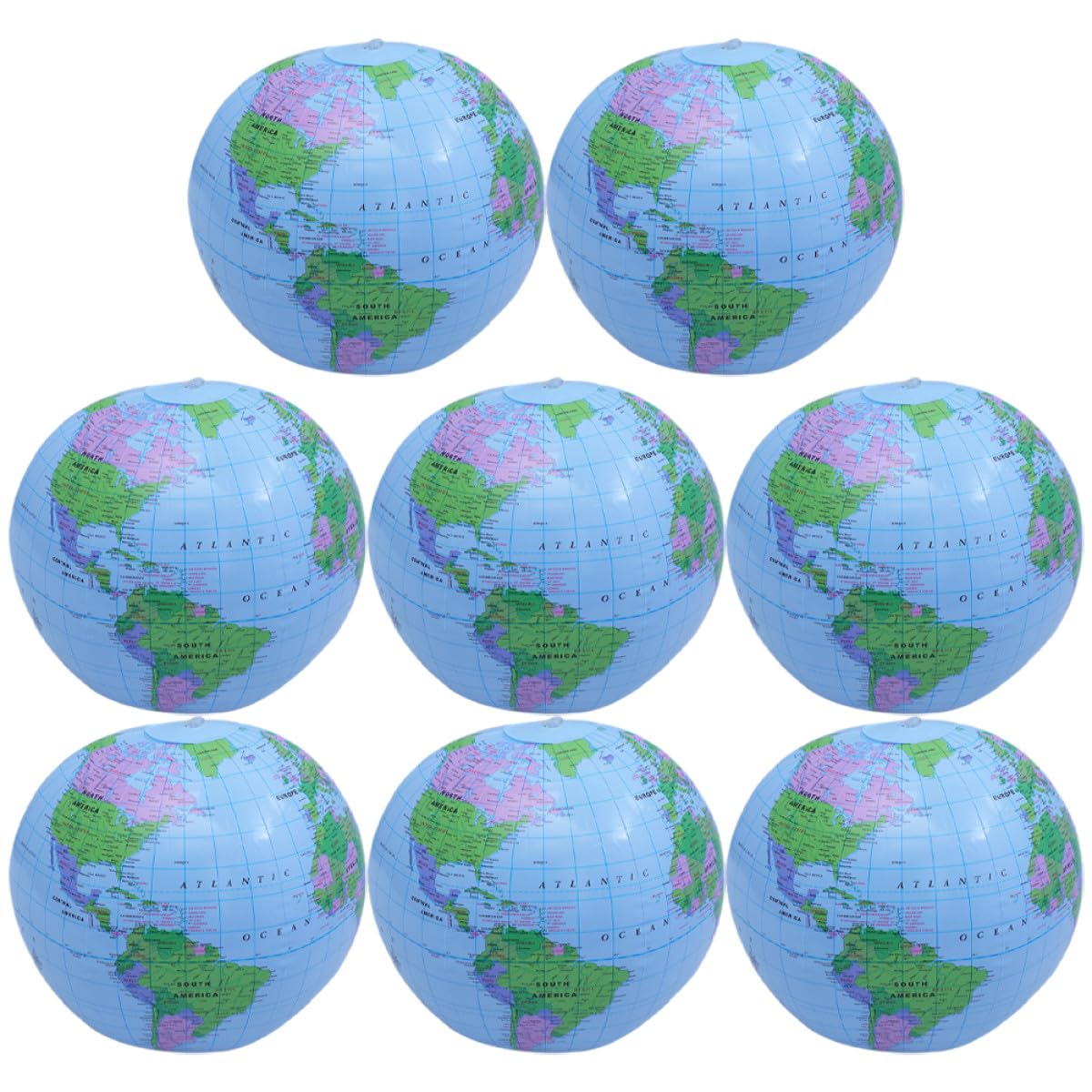 YARNOW Palloni da Spiaggia Gonfiabili Globo Terrestre 30 Cm 8 Pezzi, Giocattoli Estivi per Feste in Piscina e Spiaggia, Forniture per Ragazzo Ragazza e Attività All’aperto