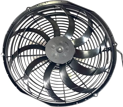 Spal Ventilador empujador 30102048 (16 pulgadas de alto rendimiento; hoja curva; para uso con fusible de 30 amperios a 13 V), 1 paquete