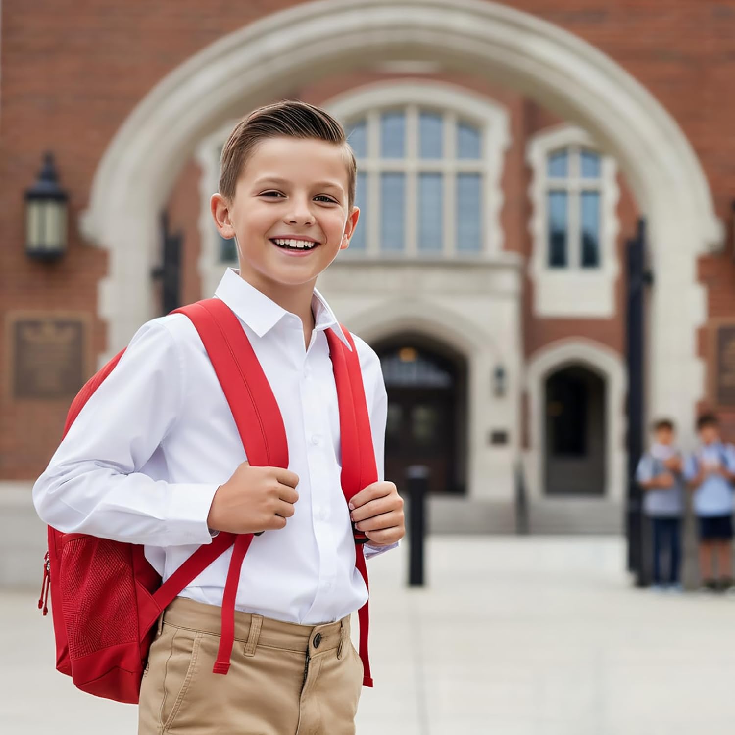 solomate Boys Girls Long Sleeve Button Down Shirts White Uniform Blouse School Top Formal Collared Outfits for Kids - Image 2