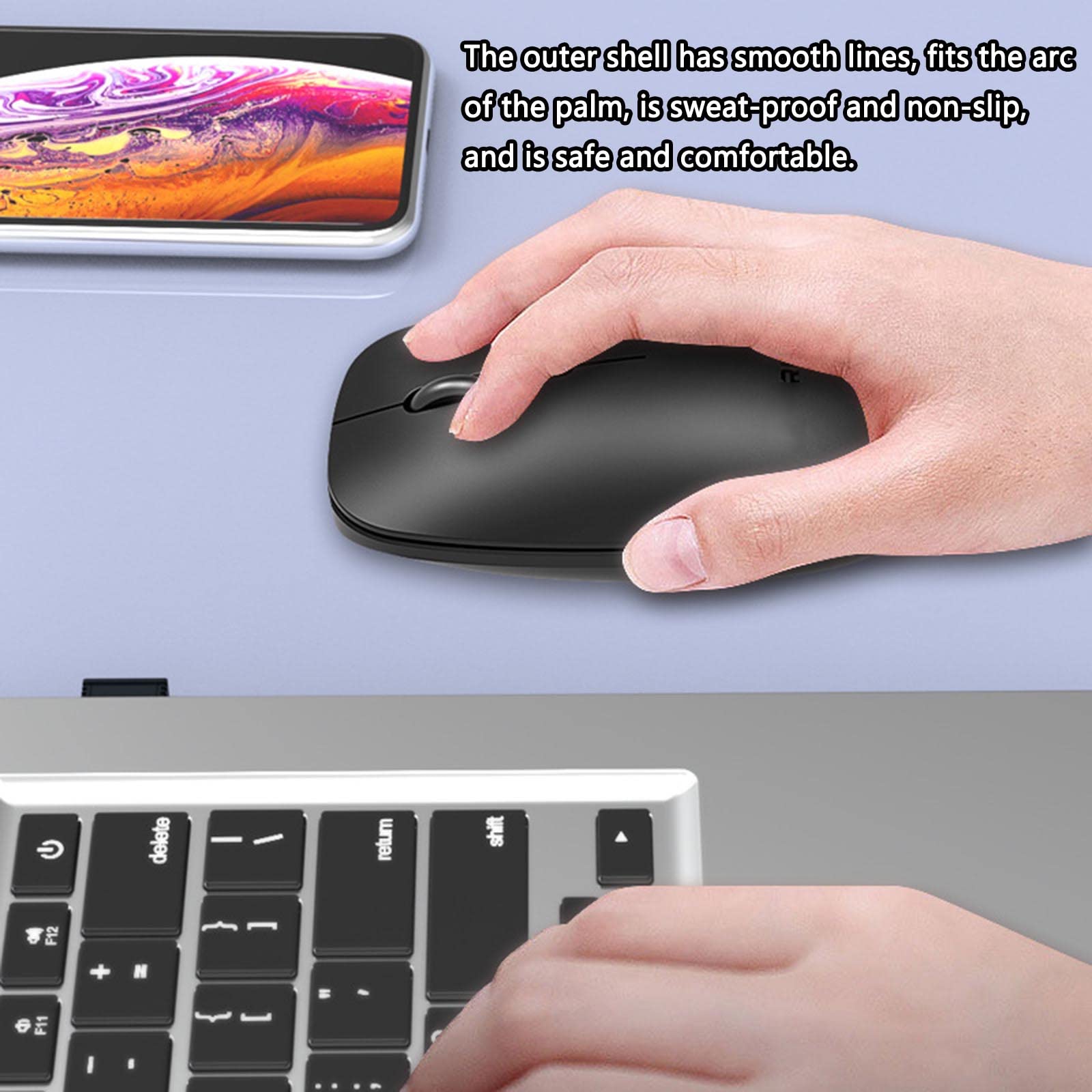 Mysz Mysz bezprzewodowa Mysz komputerowa do laptopa USB do gier Ergonomiczna mysz z możliwością ładowania Urządzenie wskazujące Bluetooth 2,4 GHz Fotoelektryczny(White)