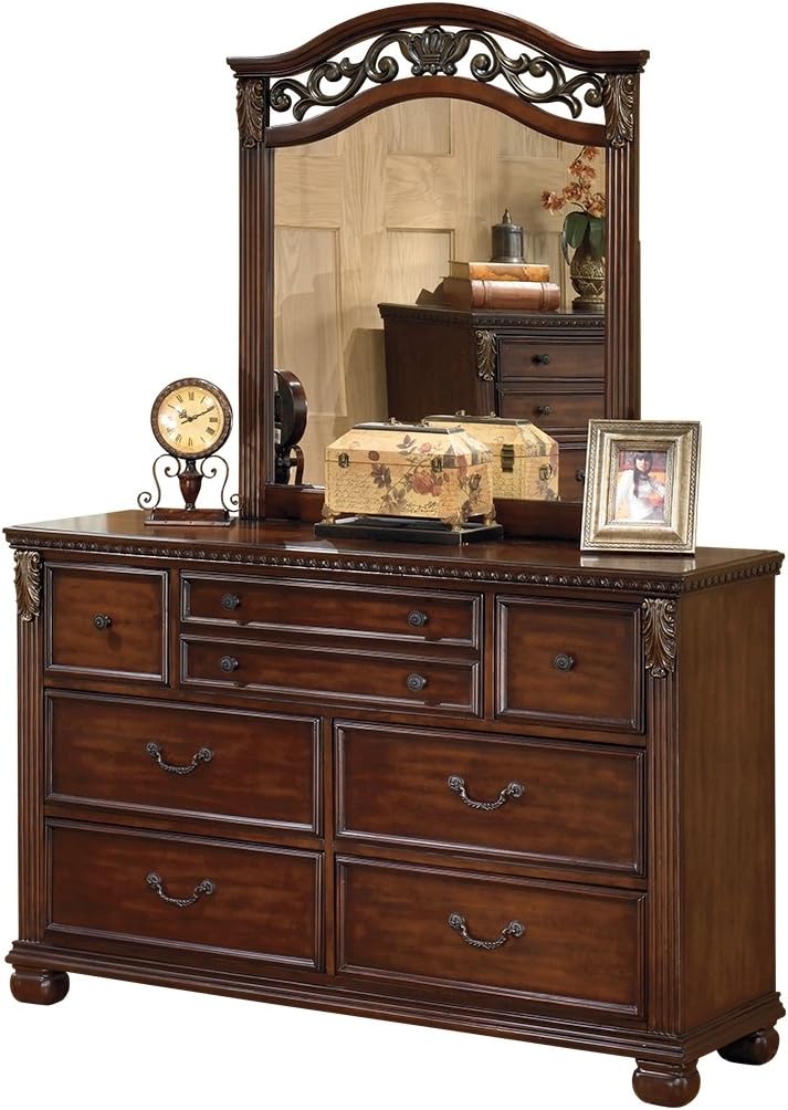 Ashley Furniture Signature Design Leahlyn Dresser & Mirror 7 Drawer Bureau