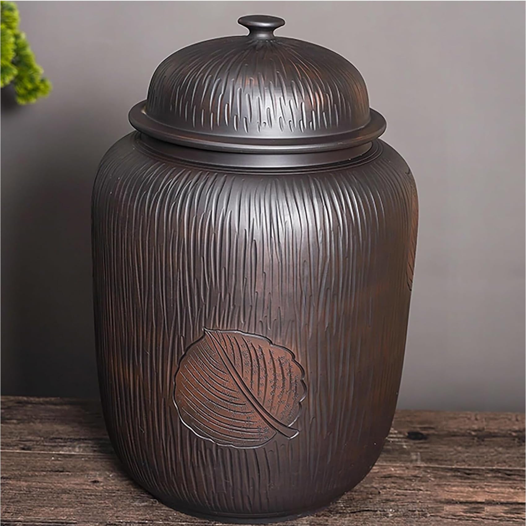 Hlixzoy 25Kg Large Ceramic Rice Storage Container with Airtight Lid – Grain Dispenser, Chinese Retro Tea Jar & Kitchen Pantry Organizer