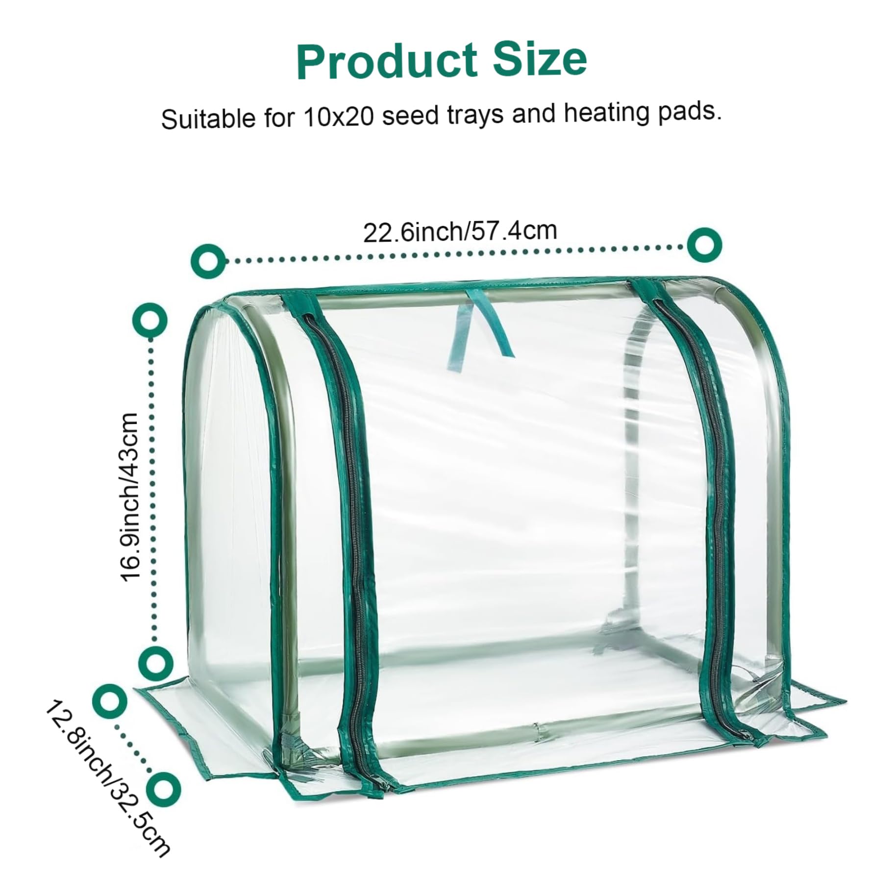 Mini Invernadero Interior Transparente Pequeño Invernadero de Mesa con Cremallera Cúpula de Humedad de Plástico para Jardinería Casera Germinación y Plántulas, Decoraciones de Été