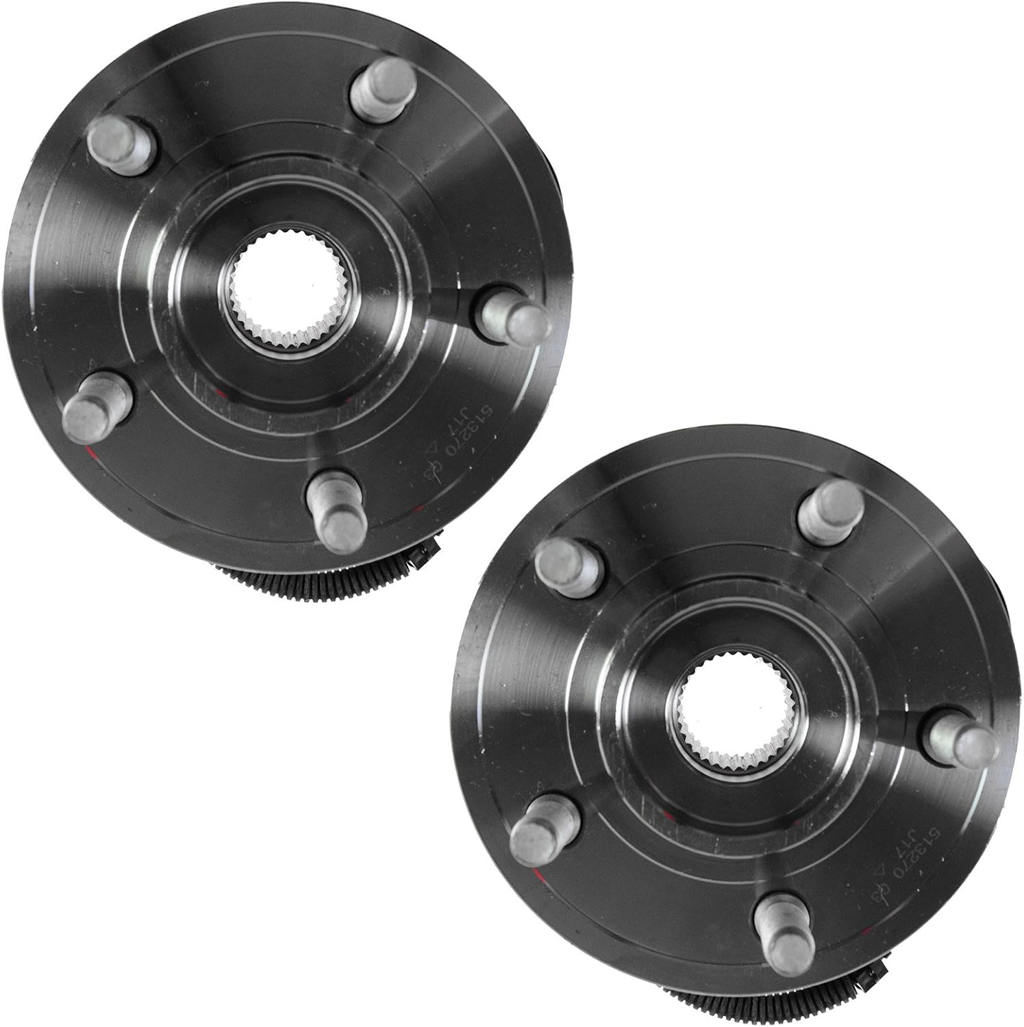 Front Driver and Passenger Side Wheel Bearing and Hub Assembly Set 2 Piece Compatible with 2007-2011 Dodge Nitro 2008-2012 Jeep Liberty