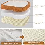 Orthopedic Toast Dog Bed Medium Sizes, Waterproof Dog/Cat Bed for Small/Medium Dog/Cat Bed The Pet Bed Washable Removable Cover and Non-Slip Bottom Bolster Puppy Kitten Washable Pet Bed (Medium)