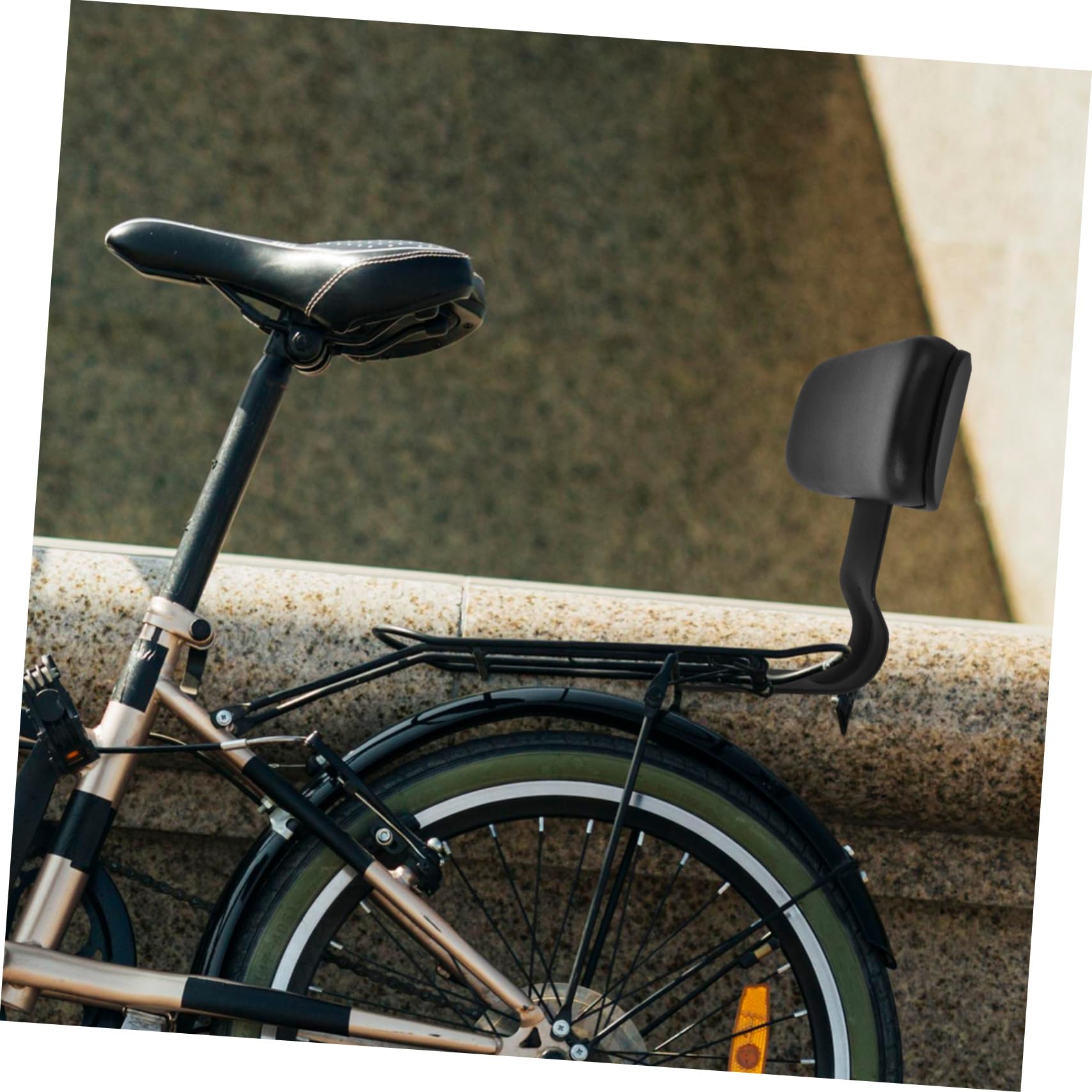 SOLUSTRE Dossier Souple Noir pour Siège Arrière de Vélo Électrique avec Support en Métal, Coussin Confortable Réduisant la Fatigue, Accessoire pour Vélo Électrique