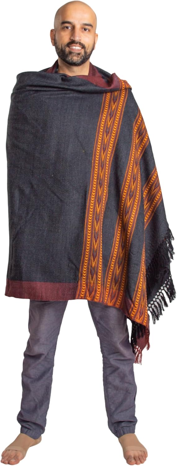 Om Shanti Crafts Meditation Shawl – Unisex Prayer Wrap, Large Scarf & Yoga Blanket – Soft, Lightweight & Multipurpose