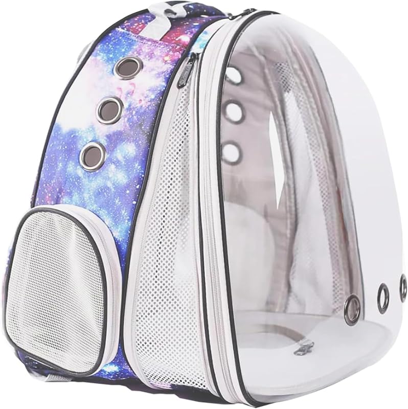 Mochila expansível para transporte de gatos e cães pequenos halinfer com janela transparente e extensão frontal, até 9,07 kg – Modelo 002