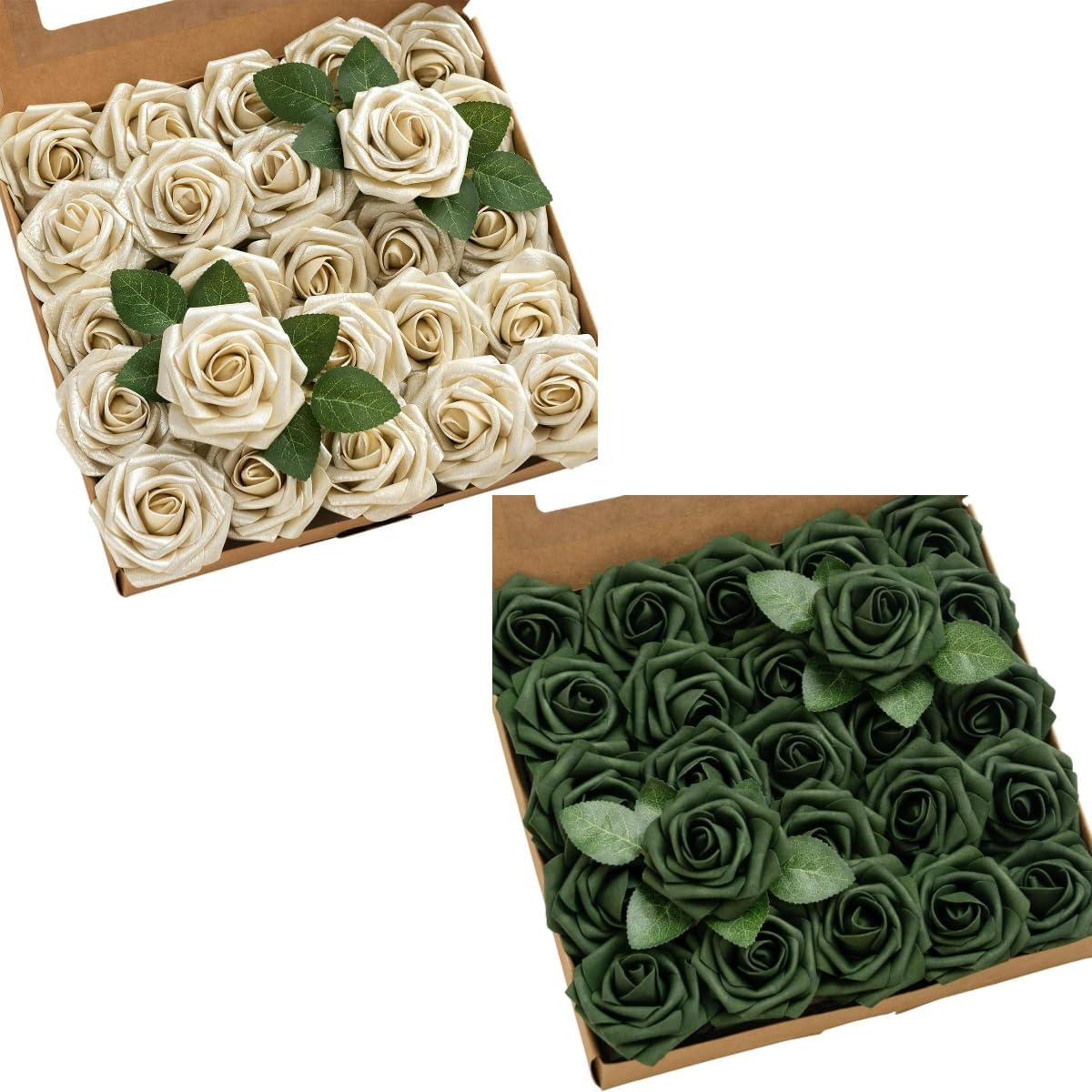 Ling's Moment Artificial Flowers Champagne Flowers, Artificial Flowers Emerald Green Flowers