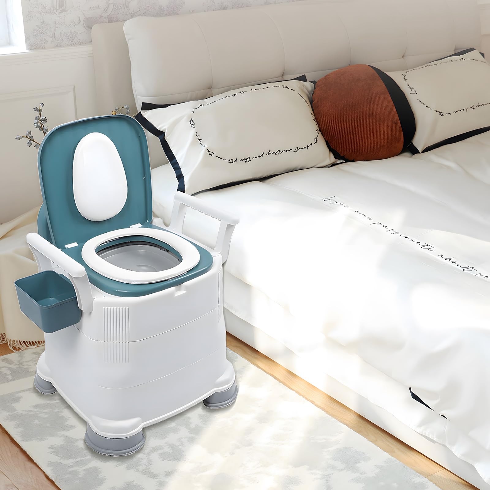 Amazon.co.jp: ポータブルトイレ 介護用トイレ 簡易トイレ 手すり付き