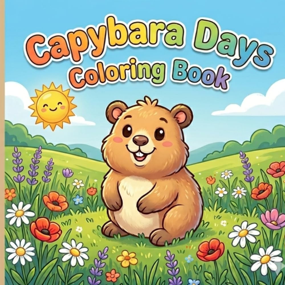Capybara Days Coloring Book: Cute and Relaxing Capybara Illustrations for Kids and Adults - Fun Activity Book with Adorable Animals
