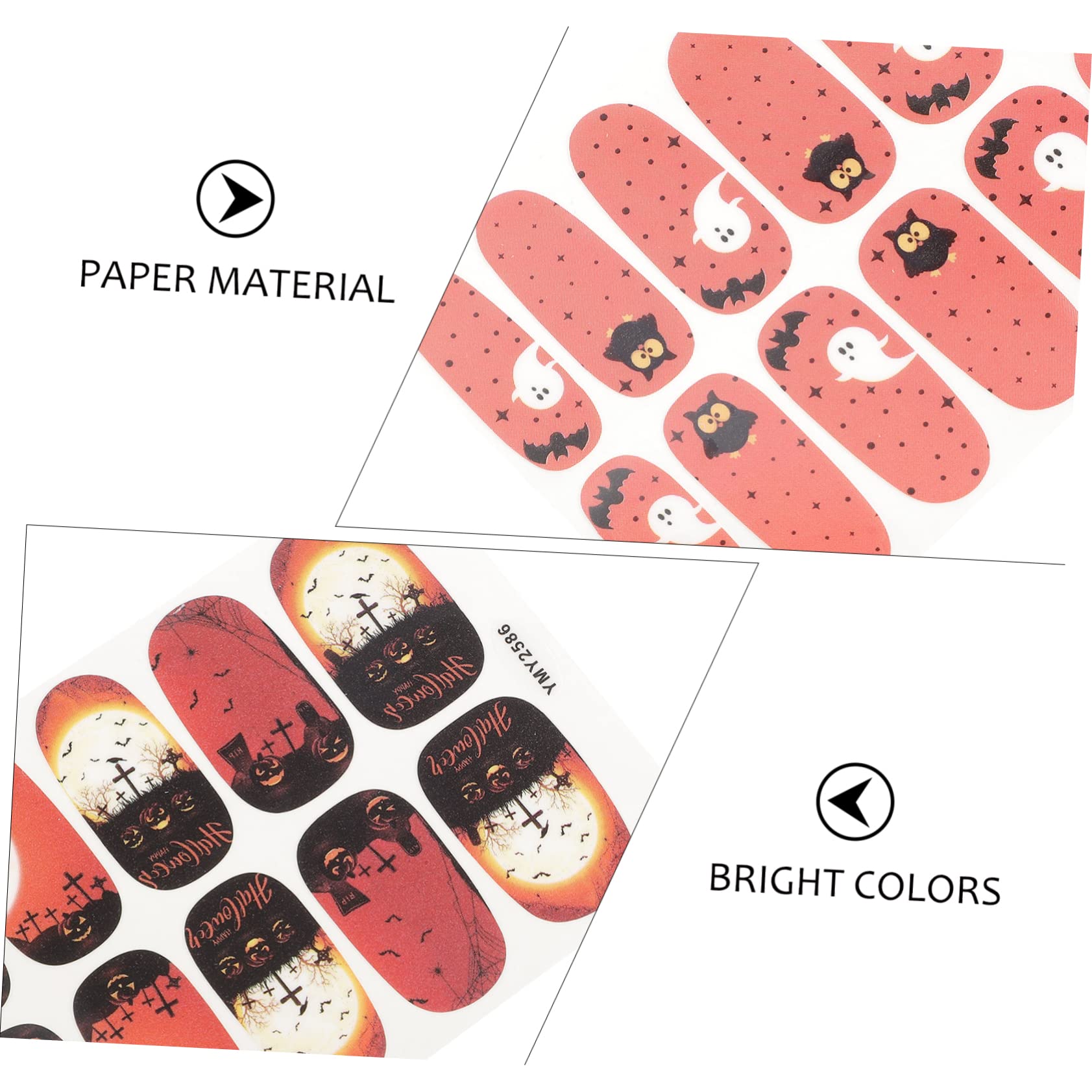 Ipetboom 50fogli Adesivi Per Unghie Halloween Stickers e Decorazioni Autoadesive Per Nail Art Facili Applicare Per Halloween e Manicure Festive