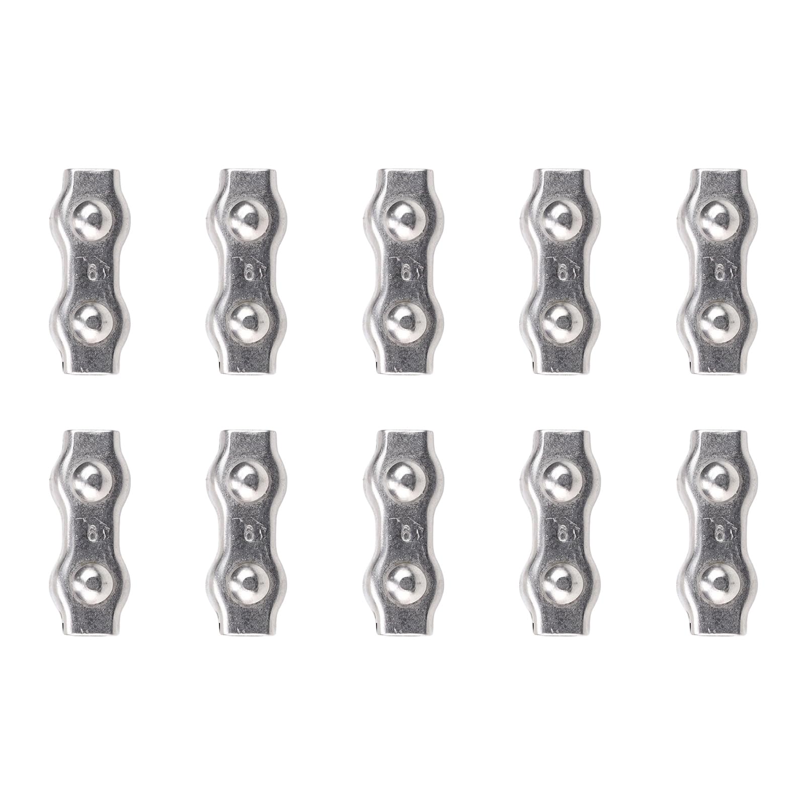 Limtula Multicolor 10Pcs High Strength Stainless Steel Wire Rope Clips Single/Double Grips Cable Clamps Wire Rope Steel Cable Fixing Clip Fixing Clip